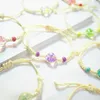 Bracelets de charme 1pc mode fleur séchée boule de verre réglable tissé bracelet été chez les femmes bracelet bijoux cadeau accessoires