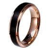 With Side Stones 8mm 6mm 4mm Black & Rose Gold Men's Tungsten Carbide Wedding Band For Boy And Girl Friendship Ring Russian W201F