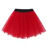 Kjolar kvinnor tutu kjol svart elastisk midja sommar flicka mesh prinsessan tyll dans balett party pettiskirt skola prestanda miniskirt