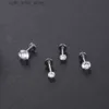 Stud 10pcs/lot titanyum labret dudak piercing 3/4/5mm çatal zirkon kulak kıkırdak tragus piercings lob sarmal küpeler kadın takılar 16g yq231211