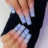 False Nails Nail Clear 팁 롱 발레 블루 웨어러블 향상 조각 스카이 순수 욕망 구름 물건 아크릴을위한