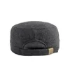 Basker Autumn and Winter Men platt hatt med visirull CAPS 56-60 cm Justerbar fast färg Dark Style Warm Gentleman i YS0095