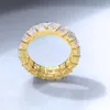 Hailer Gra 18k żółte złoto 3x5 mm 0,5 ct pełne diamenty żółte złoto ślubne szmaragdowe rundy moissanite wieczne pierścień