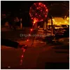 Party Decoration Led Balloon Transparent Lighting Bobo Ball Balloons With 70Cm Pole String Xmas Wedding Decorations Cca11728-A 60Pcs Dhyvg