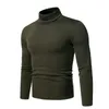 Pulls pour hommes Tops de base Tops à col roulé à manches longues Casual Stretch Slim Fit Pull Mâle Automne Hiver Blouse de couleur unie