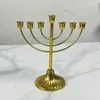 Bougeoirs en métal pour Hanukkah, chandelier Menorah juif, support de branche, candélabre de Table, décoration du Festival de Chanukah