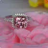 Klaster pierścieni solidny 18 -karatowy biały złoto AU750 3CT Pinky poduszka Diamentowa pierścionek zaręczynowy na prezent dla nowożeńców XMS