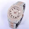 Wristwatches Diamond Mens Watch Automatic Mechanical Watch 41mm With Diamond-studded Steel Women Fashion Wristwatch Bracelet Montr293O