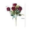 Fiori decorativi Fiore di simulazione Bouquet di rose piccole a 7 teste Imitazione casa Soggiorno Tavolo da pranzo Decorazione di nozze Falso artificiale