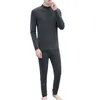 Sous-vêtement thermique homme hiver chaud doublé Long Johns haut bas ensemble pantalon pour homme L-3XL noir gris foncé gris clair