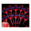 Feestdecoratie Led Knipperende Ballon Transparante Lichtgevende Verlichting Bobo Ball Ballonnen Met Veren String Kerst Bruiloft Drop Leveren Dhwt9