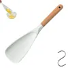 Set di stoviglie Miscelazione in silicone Manico in legno Cucina pratica Cucchiaio da cucina antiaderente resistente al calore Paletta durevole con raschietto a gancio