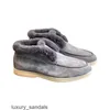 Loropinas skor casual skor sommar charms walk loafers loropinas snö stövlar för kvinnor 2024 vinter plysch loafers lp äkta läder varmt kort rör plysch hb8n