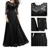 Casual Dresses Beautiful Holiday Dress Round Neck Solid Color Soft O 3/4 Sleeve A-Line Long