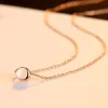 18K Gold Plated Round Pendant Necklace Jewelry Europe Fashion Women Brand S925 Silver Rose Gold Collar Chain Necklace for Women Wedding Party Valentine's Day Gift SPC