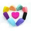 8 färger Fashion Brush Egg Cleaning Heart Form Makeup Washing Brush Pad Silicone Glove Scrubber Cosmetic Foundation Powder Clean Tools Siliconen Wasborstelpad