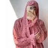 Roupas étnicas Ramadan Muçulmano Mulheres Abaya Floral Impressões Oração Vestuário Com Capuz Vestido Islam Vestido Plus Size Longo África Saudita Robe