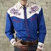 Koszula designerska Sprężyna i jesień męska moda nadruku 3D Wzór Ameryki Zachodniej Haft haftowa luźna męska koszula z długim rękawem 231211