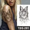 Tatouages temporaires croquis fleurs noir autocollants de tatouage temporaire imperméable cuisse bras corps manches anime serpent renard lion dessins sombres femmes 231208