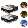 Storage Bottles 2 Pcs Cookie Tin With Lid Christmas Table Decor Supplies The Gift Biscuit Containers Box Candy Holder