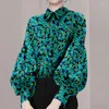 Women's Blouses Spring Autumn 2024 Women Clothing Vintage Floral Printed Tops Lantern Sleeve Loose Pullovers Blouse Shirts