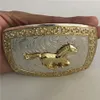 1 PCS Golden Horse Western Cowboy Belt Buckle للرجال Hebillas Cinturon Jeans Belt Head Fit 4cm Wide Belts3329