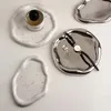 Dekoracyjne figurki ceramiczne srebrne płyty Silver talerz kreatywne i praktyczne taca magazynowa sztuka atrament DOT Desktop Kitchen Dekoracja salonu 231207