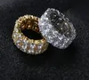 Hip Hop lodowany pierścień mikro preporał CZ Stone Tennis Ring Men Men Charm Charm Luksusowa biżuteria Crystaliczna cyrkon Diamond Złota Srebrna Środa 9523782