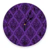 Horloges murales Texture Violet Bref Design Silencieux Home Café Bureau Décor Pour Cuisine Art Grand 25cm