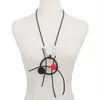 Rote Holzperlen-Anhänger-Halskette, Statement-Metall-Hohlrohrkette, Gummi, weiblich, leicht, Original-Schmuck, Ketten 218 V