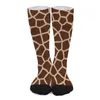 Damen Socken Giraffe Tierdruck Gold Braun Lustige Strümpfe Herren Qualität Outdoor Sport Herbst Muster rutschfest