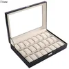 FANALA 24 Grid Horlogedoos PU Lederen Horloges Vitrine Box Organizer Sieraden Opslag Horloges Lock Key Grote Boite Montre247y