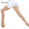 Abbigliamento da palcoscenico Pantaloni da pattinaggio di figura con strass Collant Bambini adulti Ginnastica Body Pantaloni da ghiaccio Calzini Collant da ragazza Leggings fitness