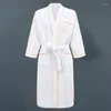 Męska odzież snu męska bawełna bawełniana szlafroki do kąpieli w ręczniki wodnym w rozmiarze długi kimono wafl