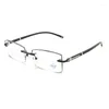 Sunglasses Frames Eyewear Prescription Black Decorative Stones Rimless Eyeglasses Myopia Frame Glasses Diamond Mens