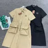 Grundläggande avslappnade klänningar Designer 23SS Summer New Polo Neck Tunic Dress HTV5