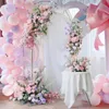 Decorative Flowers Wreaths Artificial Pink Wedding Flowers Row Arches Backdrop Hanging Decor Party Christmas Table Centerpiece Fake Floral 231207