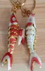 10pcs 6cm المينا LifeLike Sway Koi Fish Keyyring Keyring مع Box Fish Keains Women Thanks You Gifts for Wedding Party Favors6631038