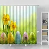 Shower Curtains Easter Curtain Set Hooks Colorful Egg Paint Happy Holiday Home Decoration Bathroom Polyester Fabric Cloth