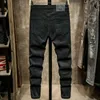 Mens Jeans Designer mens womens jeans Retro Black pants Stretch hole Ripped Slim Fit High Quality Fashion Casual Denim Trousers