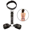 2022BDSM Bondage AntiBack Menottes Collier Manchette Sangle Esclave Roleplay Cuir Cou Bondage SM Jeux Menottes Fétiche Érotique Toy8190775