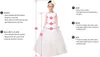 2024 와인 레드 스팽글 꽃 소녀 미인 대회 볼 가운 드레스 긴 푹신한 소녀 웨딩 생일 파티 첫 친교 휴가 드레스