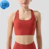 lu-70 Tenues de Yoga sous-vêtements de sport dos croisé Fitness antichoc soutien-gorge de course femmes chemise de sport entraînement rembourré