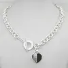 Design Women's silver TF Style Necklace Pendant Chain Necklace S925 Sterling Silver Key heart love egg brand Pendant Charm Ne356C