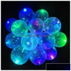 Party Decoration Alla hjärtans dag Lysande ballongälskare Transparent LED Bobo Ball Air Balls för julår Brithday Wedding Deco DH3O7