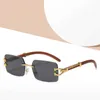 Marcos de gafas de sol Diseñador Marca S8034 Grano de madera Leopardo Cabeza Mujeres 2022 Nuevo Borde de corte Tidal YU7T