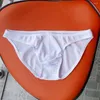 Underpants cintura baixa gelo seda breve homens sexy ultra fino cor sólida masculino bugle bolsa roupa interior macia sem costura calcinha a50