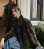 Women's Fur Faux ew mink fur coat for 2023 100 real warm and stylish in winter 231211