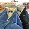 Erkek Ceketleri Lappster Erkekler Fleece Harajuku Sıcak Parkas Erkek Kore Moda Sokak Giyim Kış Ceketi Japon Tarzı Vintage Bubble Coat 231208