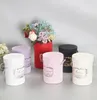 6 colors Round Flower Paper Boxes With Lid and rope Hug Bucket Florist Gift Packaging Box Candy Bar Boxes Party Wedding Supplies7813807